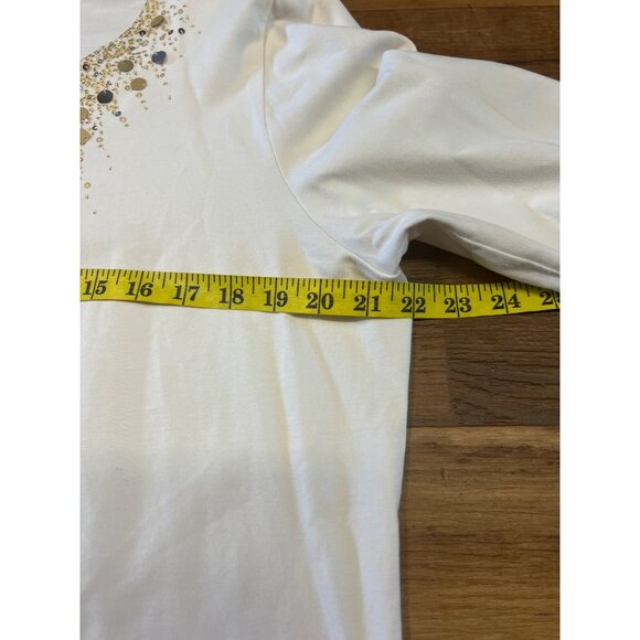 Ruby Rd Womens Gold Sequin Long Sleeve Top & Pants Set Cotton/Spandex XL / 14 - Picture 11 of 14